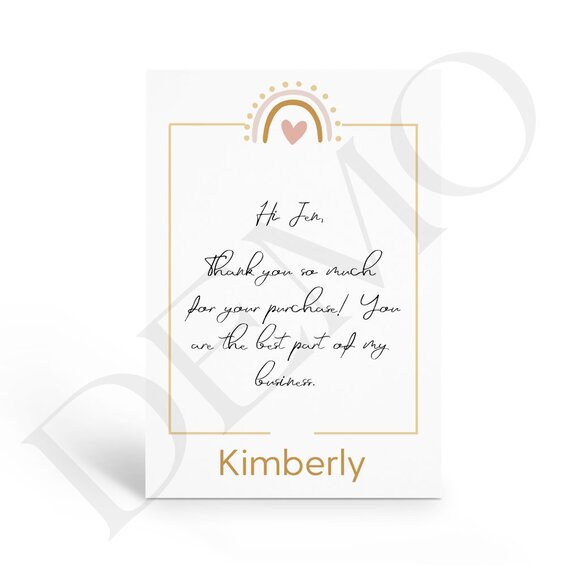 Boho Rainbow Thank You Note Cards with Your Name - Picture 3 of 5